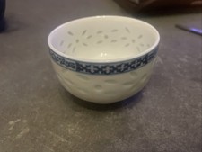 Rare Porcelaine Bleue Et Blanche Riz Grain  Vintage Tasse À Thé .4 Tasses