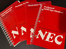NEC ProSpeed 286 User MANUAL PC-21-UM + Modem + Quickstart + Portable Guide 4PCS