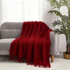 Couverture tricotée bohème