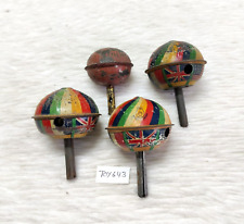 Vintage Rond Multicolore Haut Tournant Boite Jouet Ancien Japon Collection 4Pcs