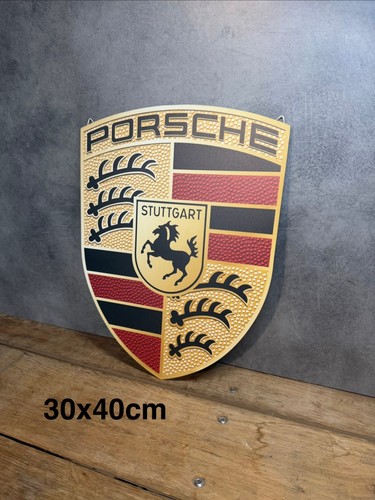 Plaque métal logo porsche - plaque,