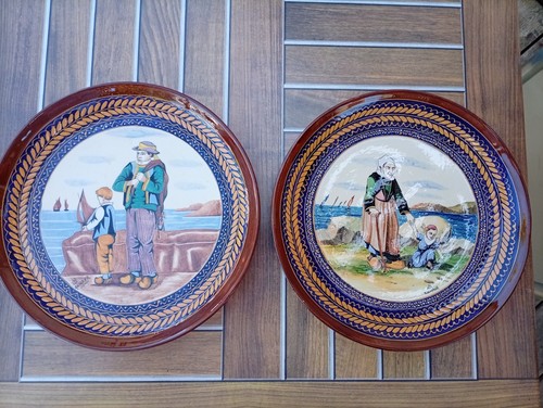 Deux plat faience ancienne - deux,