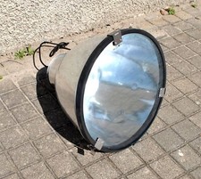 Large Workshop Lamp - Chrome Metal and Glass Industrial Pendant