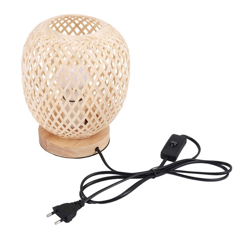Bambou rotin lampe table - de,