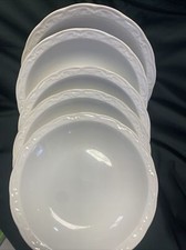 Lot De 5 Assiettes A Pâtes Creuse Faïence Fine Blanche Sarreguemines 21,5Cm (179