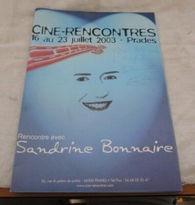PROGRAMMES CINE RENCONTRES PRADES PO 66 2003 AUTOGRAPHE SANDRINE BONNAIRE