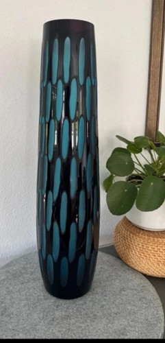 Vase murano style battuto bleu - murano,