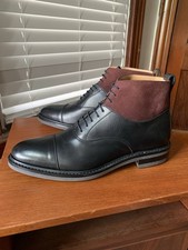 WORN 1x | HESCHUNG 10.5 UK 11 US SUMAC BLACK & PRUNE SUEDE CAP TOE BOOTS
