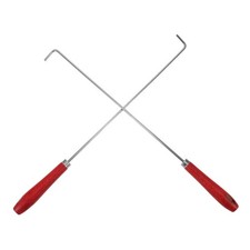  Lot de 2 tisonniers en acier inoxydable avec manche en bois - Outil de cheminée