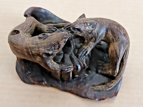 Netsuke duo rongeurs sur - de,