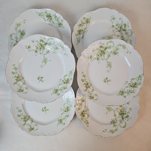 Assiettes plates décor fleuri - assiettes,