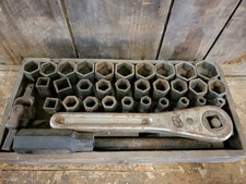 Vintage 1913 Frank Mossberg Socket Wrench Set 350 Ratchet Auto Large Set