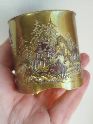 Pot laiton incrustation - laiton, argent
