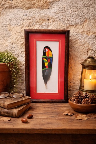 Tableau sur plume exotique - , –