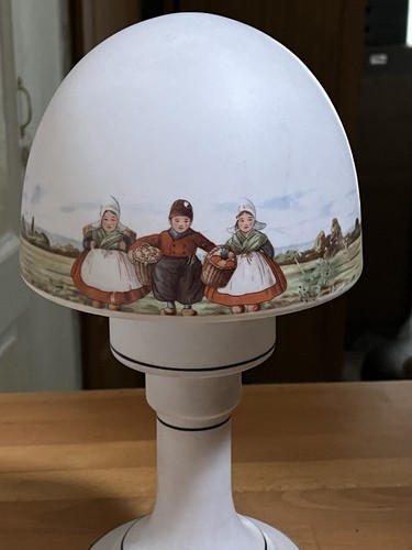 Lampe champignon verre opalin - verre,