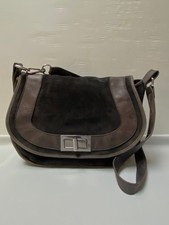 Grand sac besace daim noir &