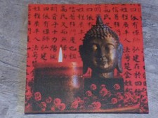 Red Buddha Painting Wall Decoration 40x40 Laminated Canvas