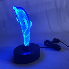Vintage Lumisource Blue Dolphin Electra Lightning Plasma Lamp 12" Tested Works