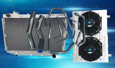 RADIATOR+SHROUD+FAN+BLACK HOSE
