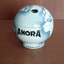 Pot A Moutarde Amora Globe Terrestre, Porcelaine Digoin Sarreguemines,Collection