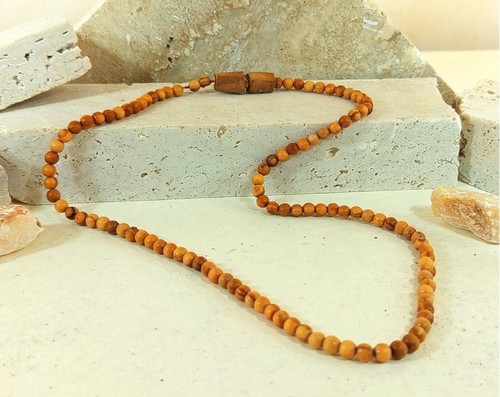 Collier perles bois - de,