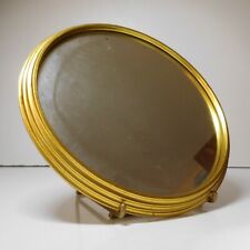 Vintage Jewelry Display Jewelry Glass Circle Vacuum Pocket Mirror Tray N8205 