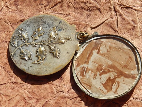 Pendentif porte photo houx - pendentif,