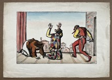 Dessin Ancien Aquarelle Scène