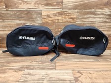 YAMAHA SNOWMOBILE SADDLE BAG BLACK NYLON MULTIPLE POCKETS WITH BUCKLE AND STRAPS