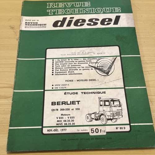 Revue technique berliet tr - berliet, gr