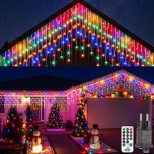 Guirlande Noel Exterieur Lumineuse LED - 10M Multicolore Rideau Lumineux Noël...