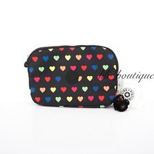 NWT Kipling AC8633 Lex Tablet Case Accessory Pouch Polyester Wild Hearts Black
