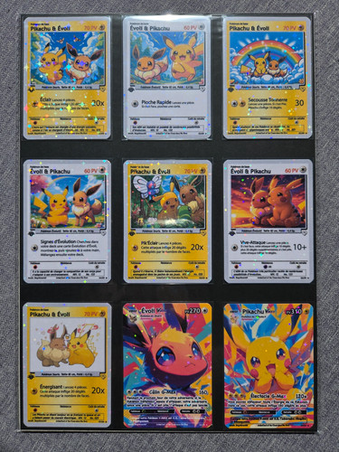 Cartes pokémon pikachu evoli - cartes,