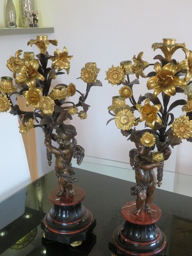 Paire candélabre bronze - candÉlabre, en