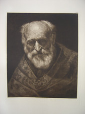 REMBRANDT Portrait Head of an Old Man with White Beard Gold Screed Heliogravure