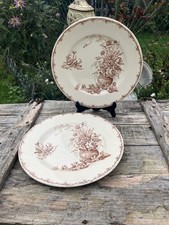 Assiettes Plates ( 2 ) - K&G Luneville Modèle Champêtre - Terre de Fer