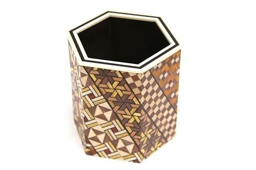Porte stylo hexagonal bois - porte-stylo,
