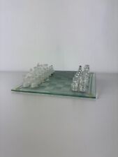 Beautiful Vintage Glass Chessboard, Collectible Chess Set, Complete » 