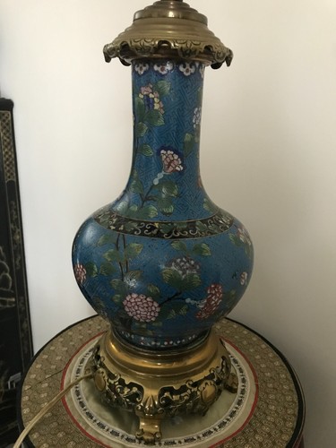 Cloisonne vase pied lampe - pied,