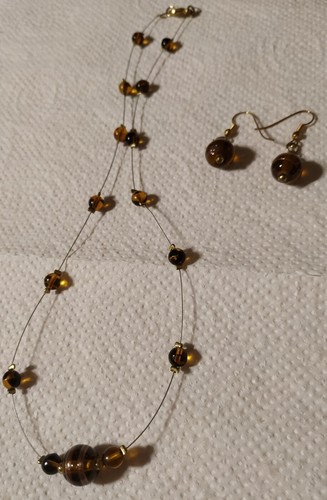 Parure bijoux perles verre - bijoux,