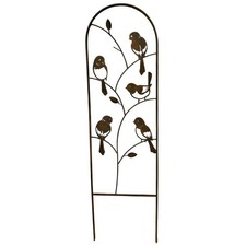 Treillage oiseaux fer marron