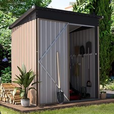 Abri de Jardin en Métal 1,28 m²，Cabane de Jardin Exterieur avec Toit Incliné