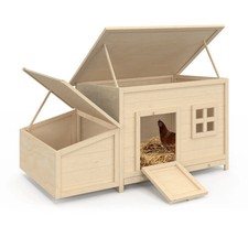 Poulailler toit plat pour poules sur pilotis avec pondoir en bois, capacité jusq