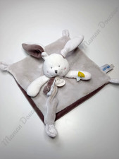 Doudou Plat Carré Lapin Gris