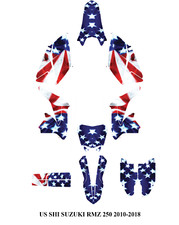 For Suzuki RMZ250 RMZ 250 2010-2018 11 Graphics Kits Decal Decals Stickers flag