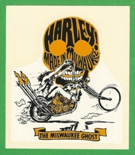 VINTAGE ORIGINAL 1967 ED ROTH "THE MILWAUKEE GHOST" HARLEY WATER-SLIDE DECAL ART