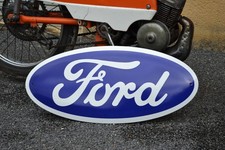 Plaque émaillée FORD Automobiles 63 cm logo pochoir