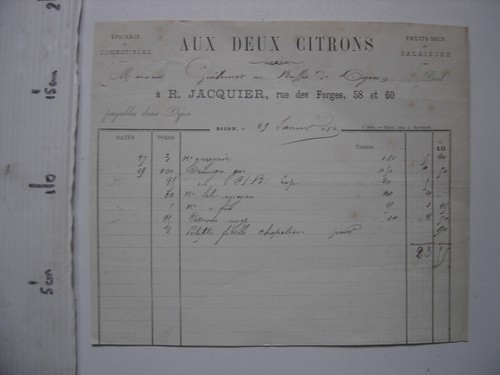 Facture circa 1880 aux - facture,