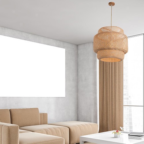 Lampe suspension bambou - à, en