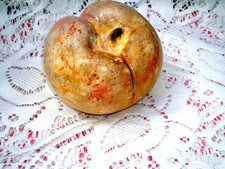 antique terracotta apple breaking piggy bank
